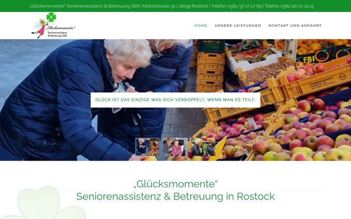Screenshot of gluecksmomente-rostock.de