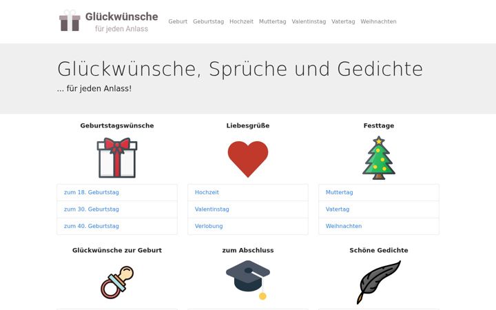 Screenshot of glueckwuensche.at