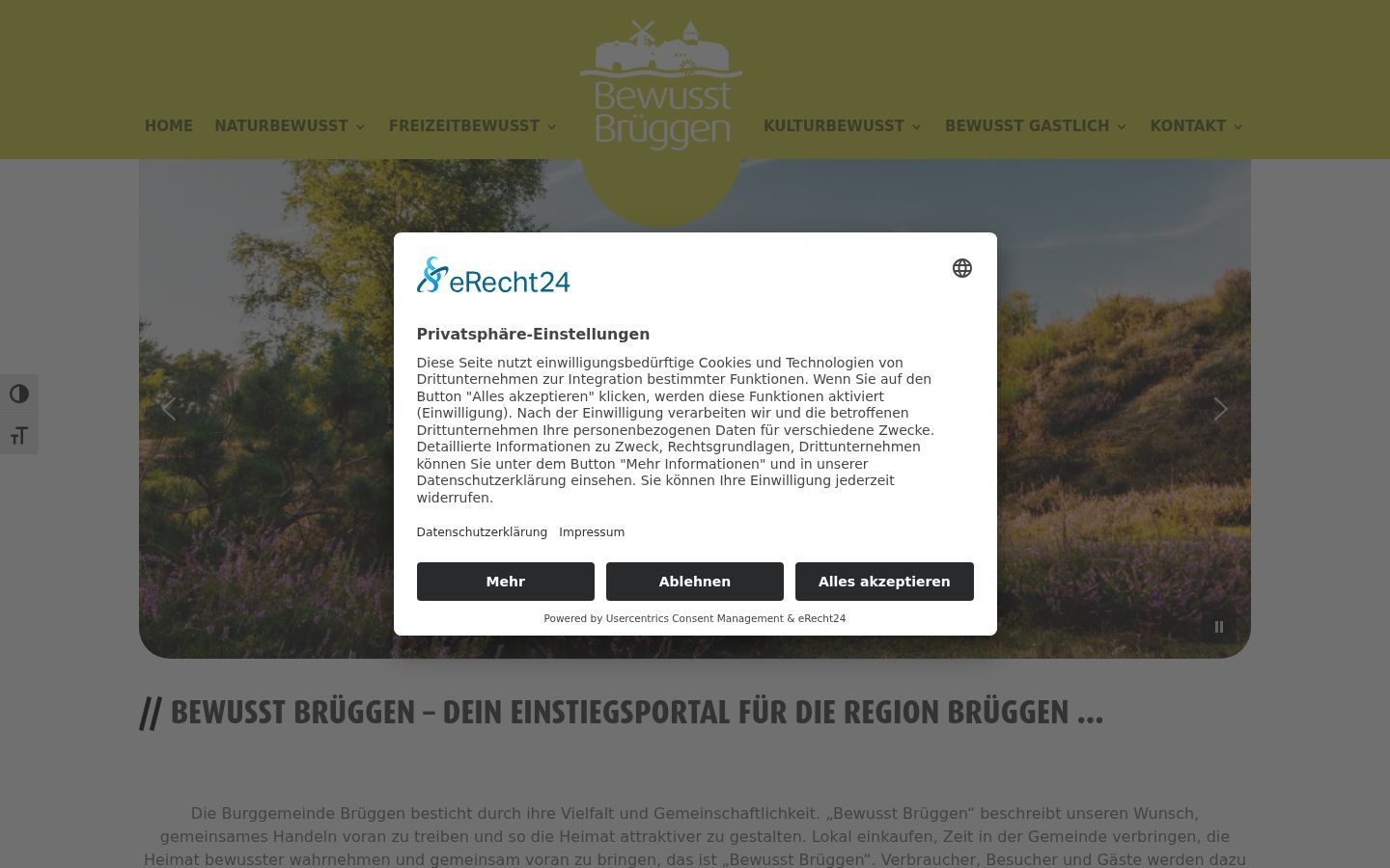 Screenshot del banner di consenso mostrato prima di qualsiasi interazione