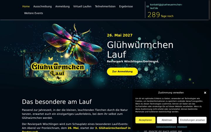Screenshot of gluehwuermchen-lauf.de