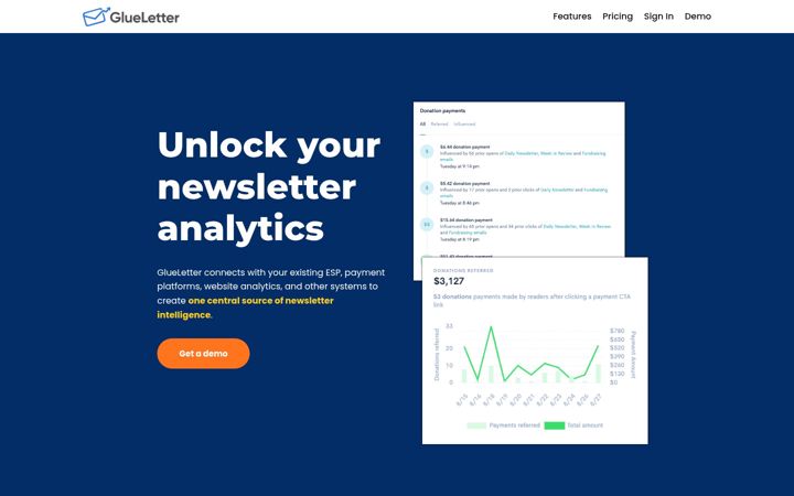 Screenshot of glueletter.com