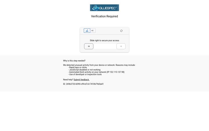 Screenshot of gluespec.com