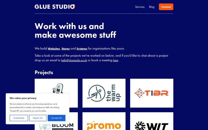 Screenshot of gluestudio.co.uk