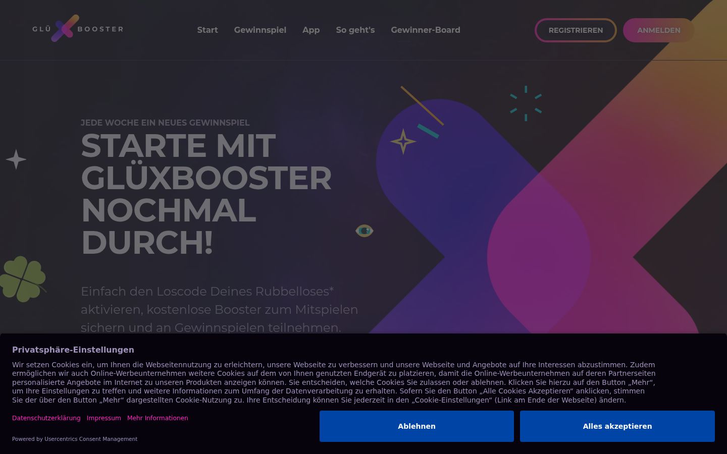 Screenshot van de toestemmingsbanner zoals getoond vóór enige interactie