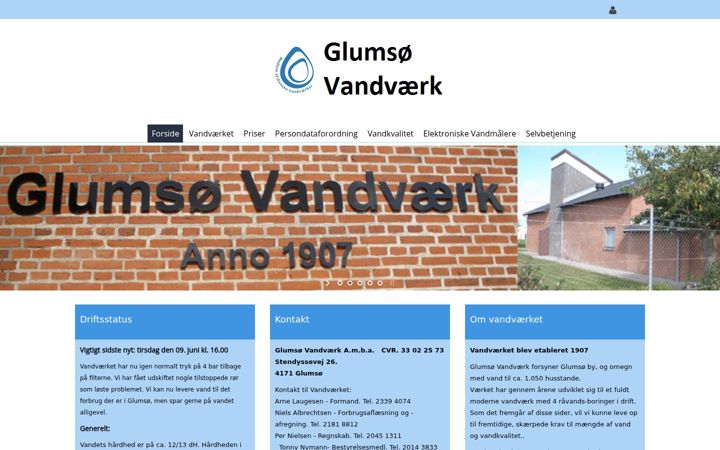 Screenshot of glum-vand.dk