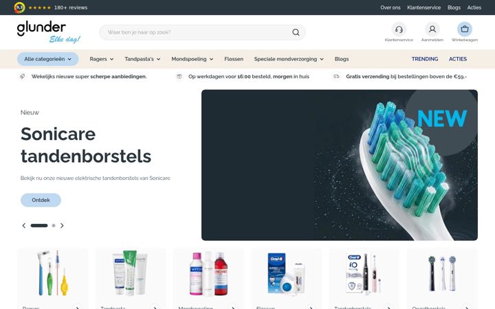 Screenshot of glunder.nl
