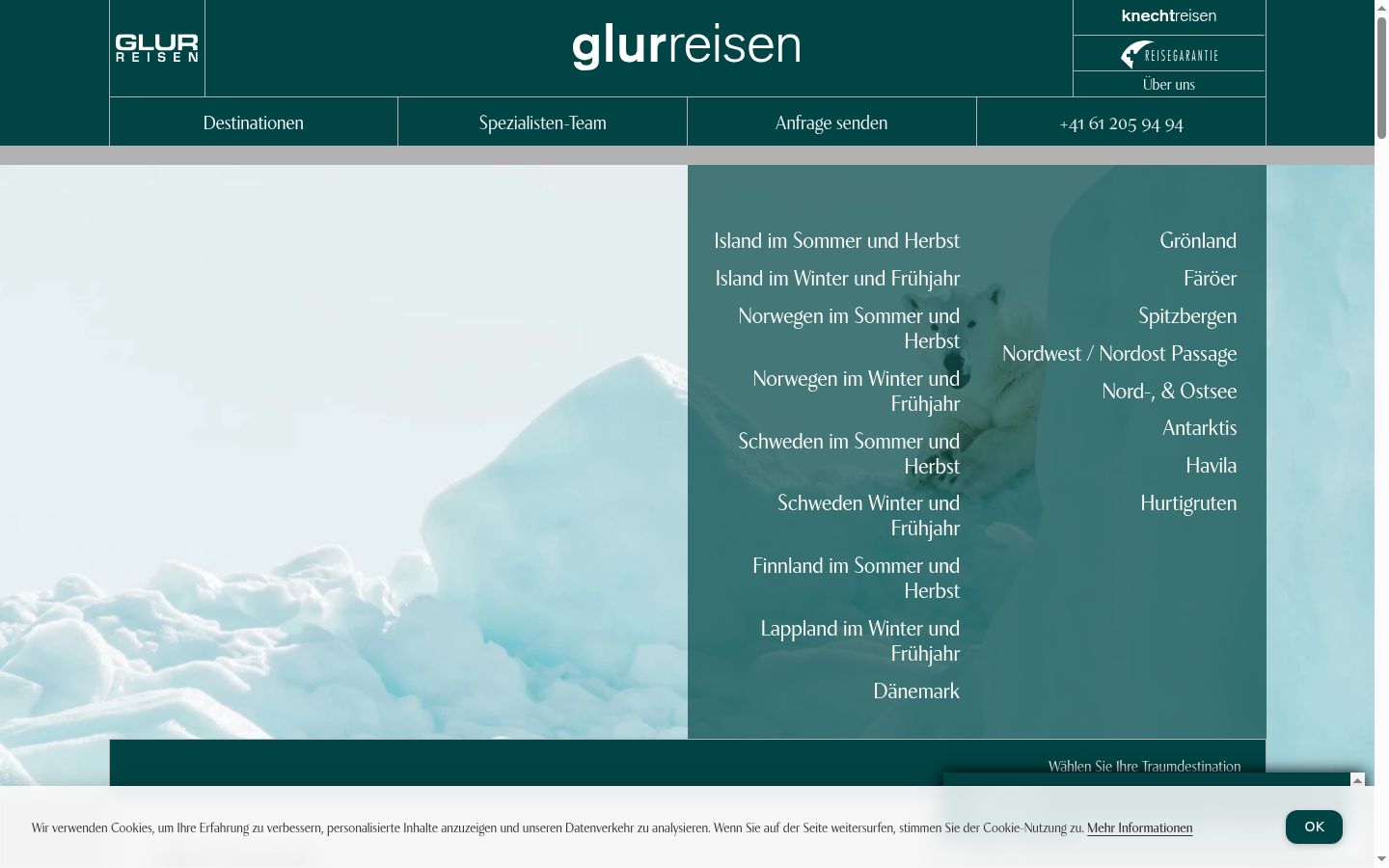 Screenshot des Einwilligungsbanners vor jeglicher Interaktion