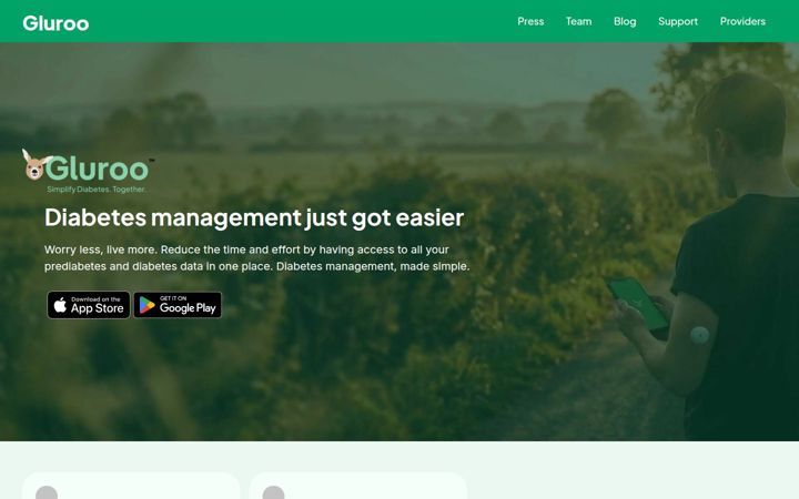 Screenshot di gluroo.com