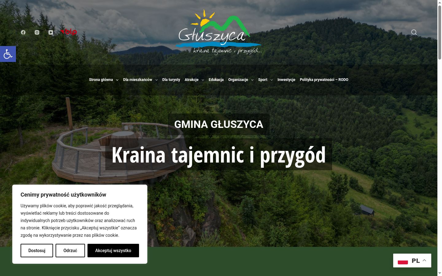 Screenshot del banner di consenso mostrato prima di qualsiasi interazione
