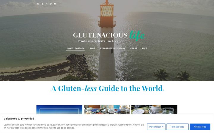 Screenshot of glutenaciouslife.com