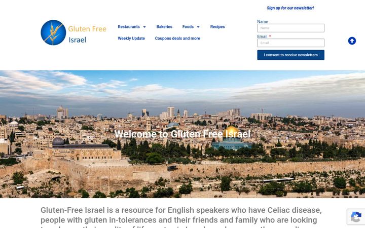 Screenshot of glutenfreeisrael.com
