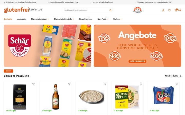 Screenshot of glutenfrei-kaufen.de