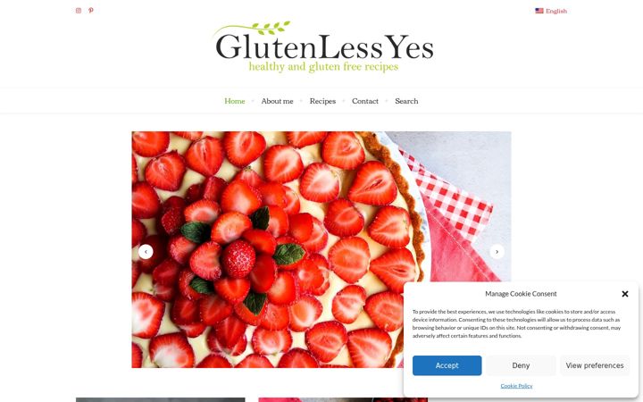 Screenshot of glutenlessyes.com