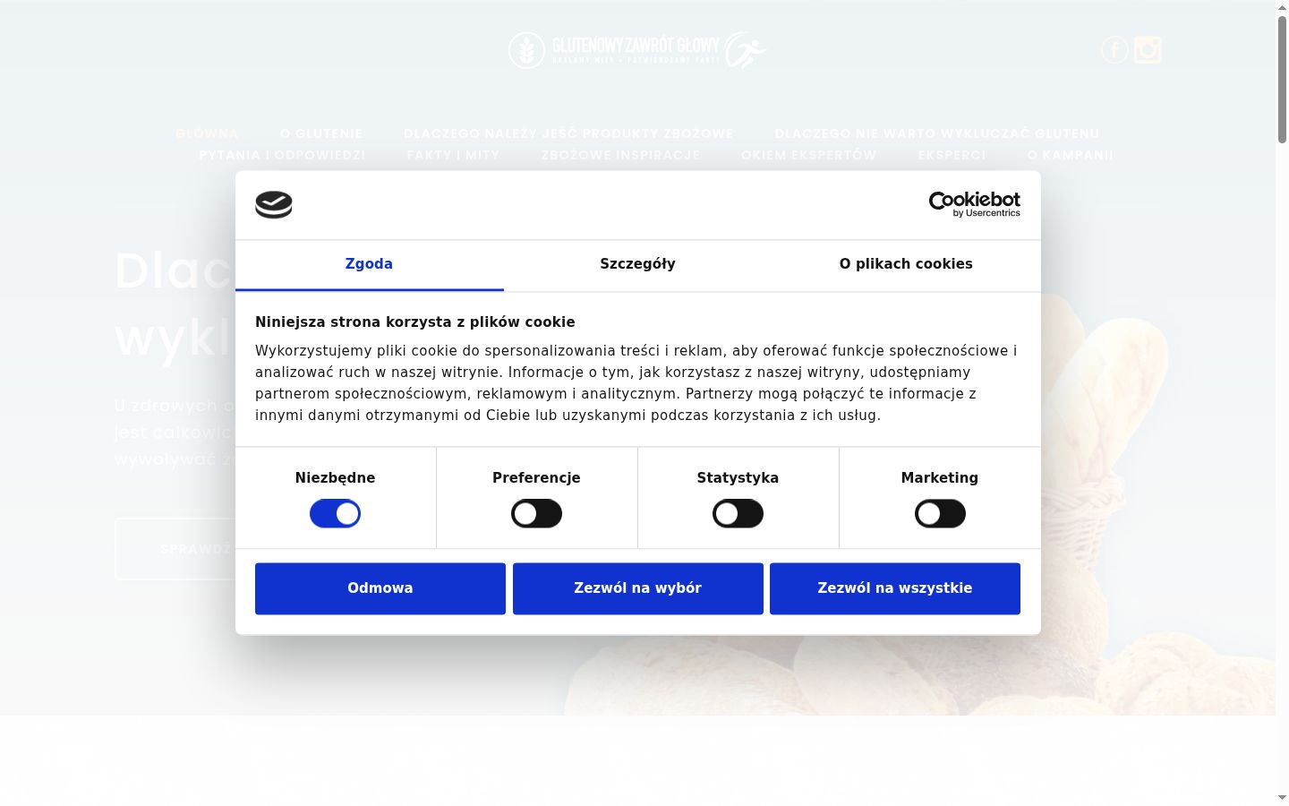 Capture d'écran de la bannière de consentement affichée avant toute interaction