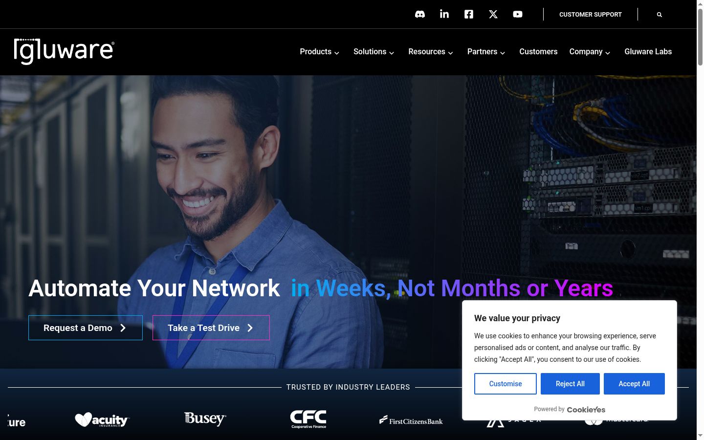 Screenshot del banner di consenso mostrato prima di qualsiasi interazione