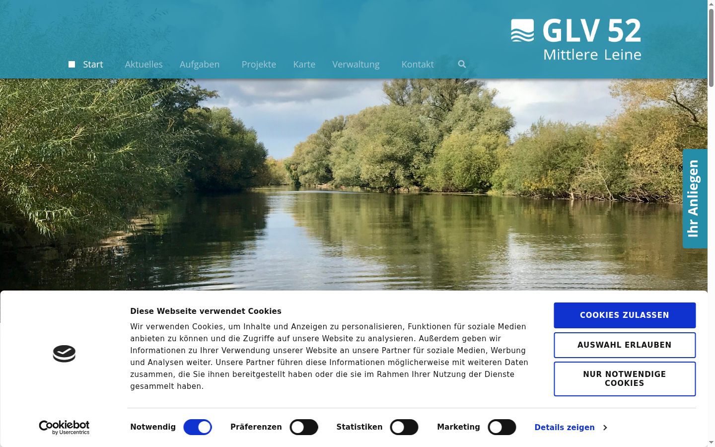 Screenshot del banner di consenso mostrato prima di qualsiasi interazione
