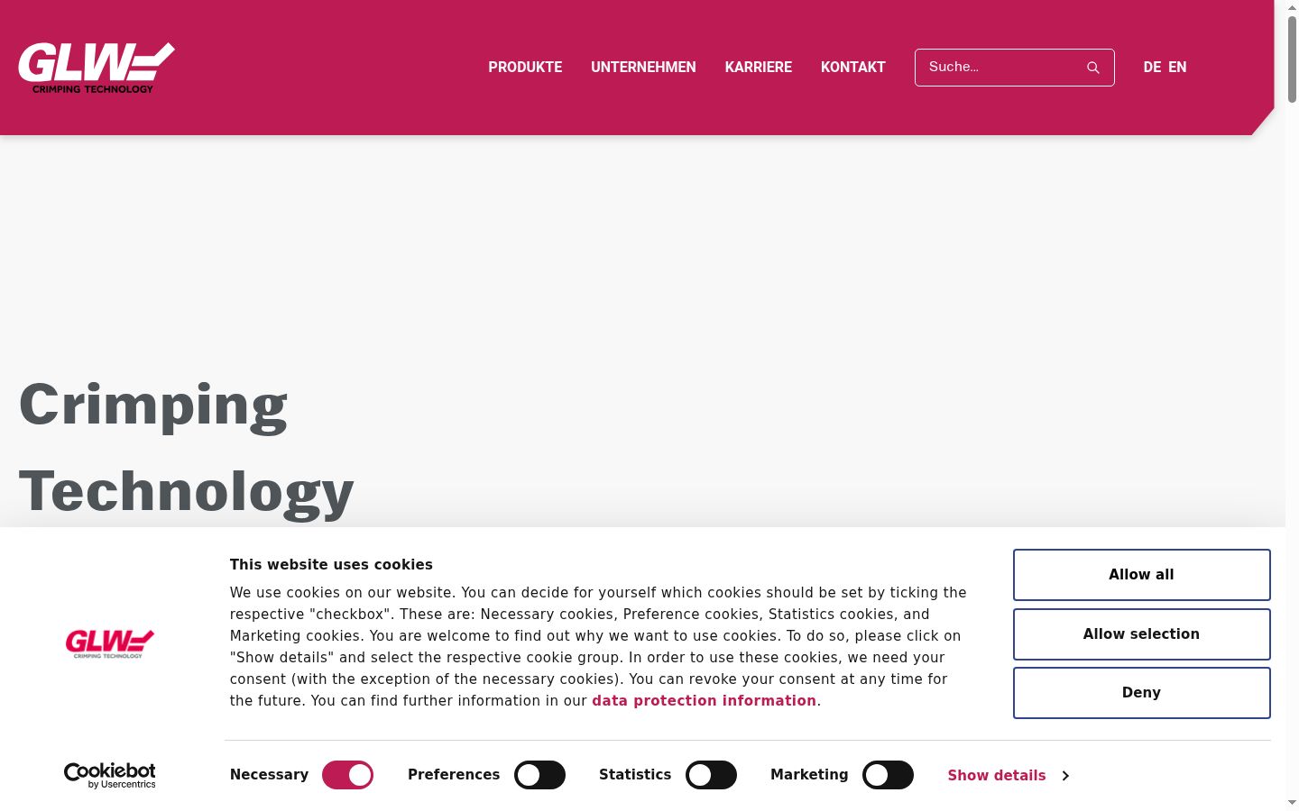 Screenshot del banner di consenso mostrato prima di qualsiasi interazione