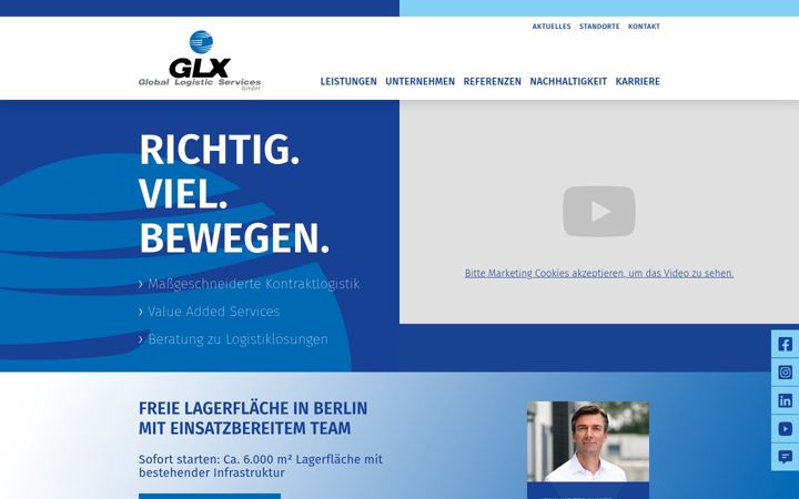 Screenshot of glx-logistic-gmbh.de