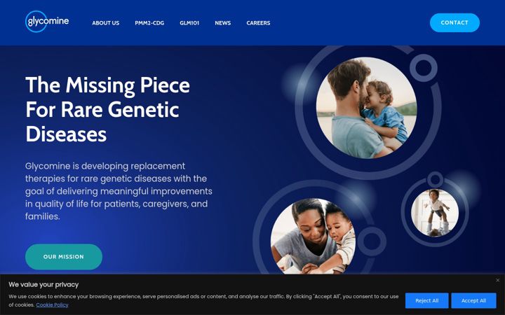 Screenshot of glycomine.com