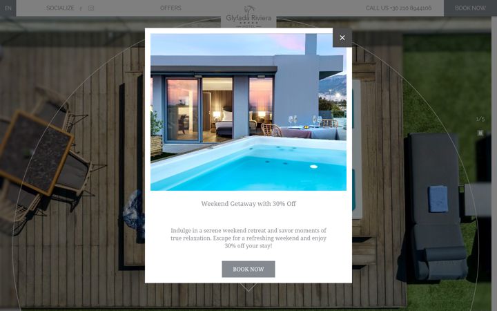 Screenshot of glyfadarivierahotel.com