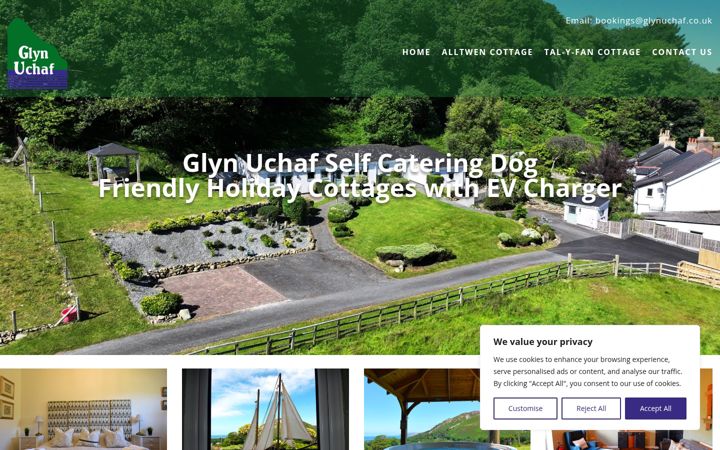 Screenshot of glyn-uchaf.co.uk