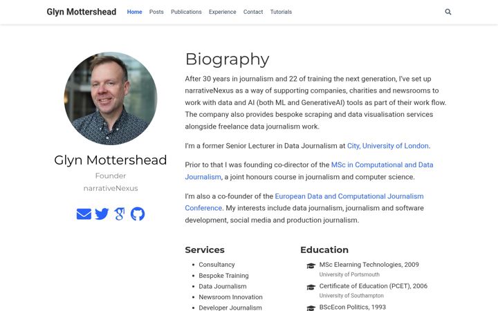 Screenshot of glynmottershead.com