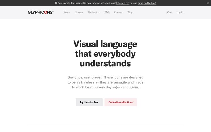Screenshot of glyphicons.com