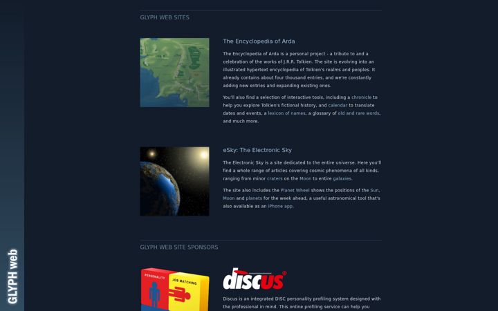 Screenshot of glyphweb.com