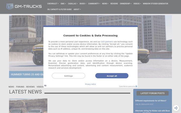 Screenshot of gm-trucks.com