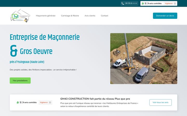 Screenshot of gm43construction.fr