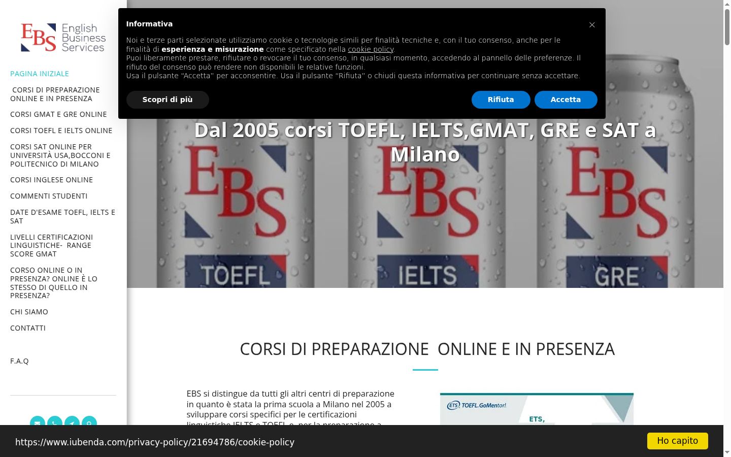 Screenshot of the consent banner shown before any interaction