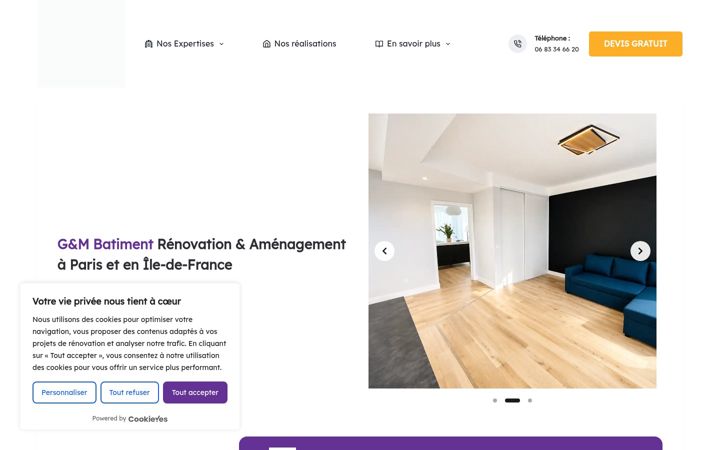 Screenshot of gmbatiment.com