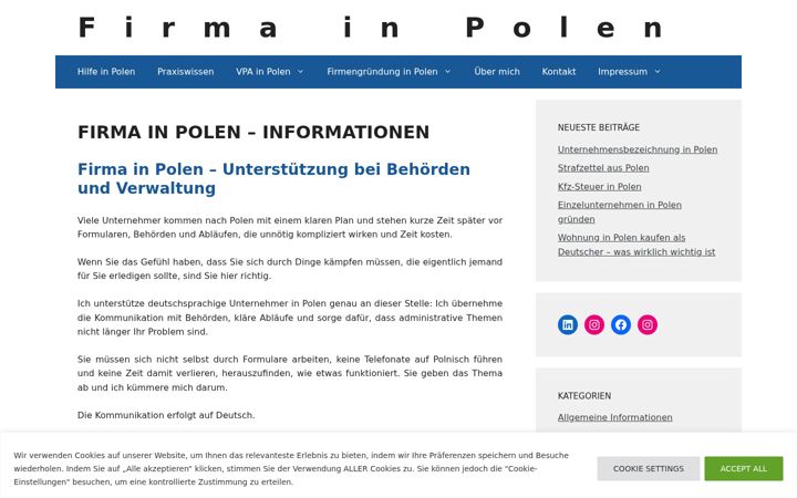 Screenshot of gmbh-polen.de