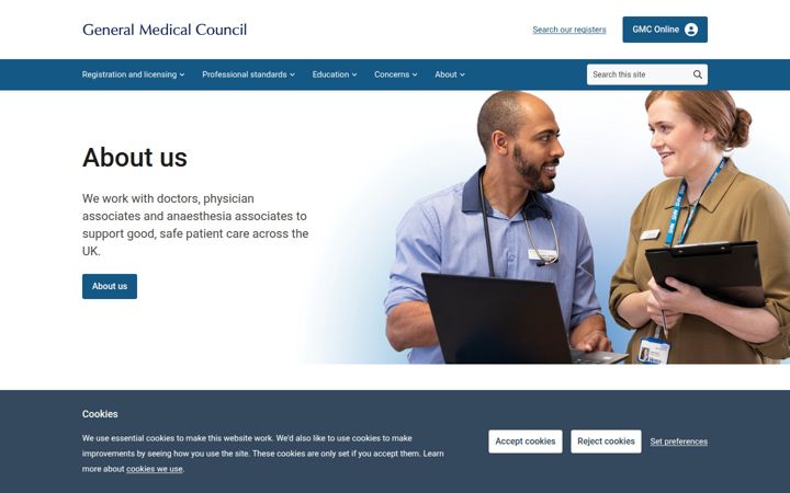 Kuvakaappaus sivustosta gmc-uk.org
