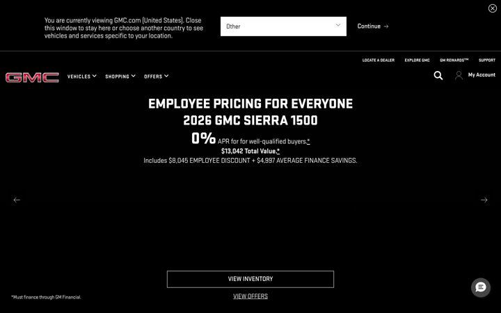 Screenshot of gmc.com