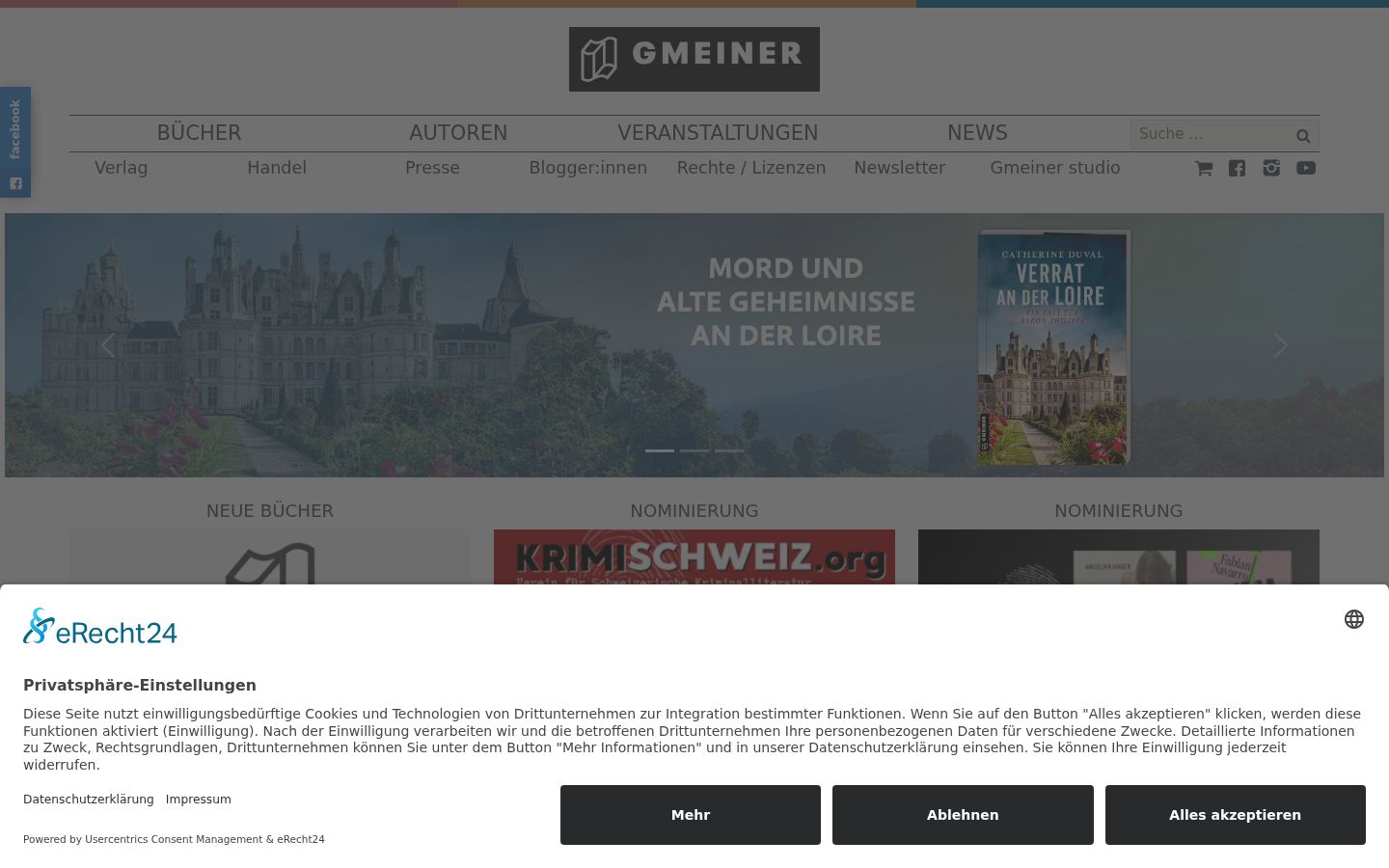 Screenshot of the consent banner shown before any interaction