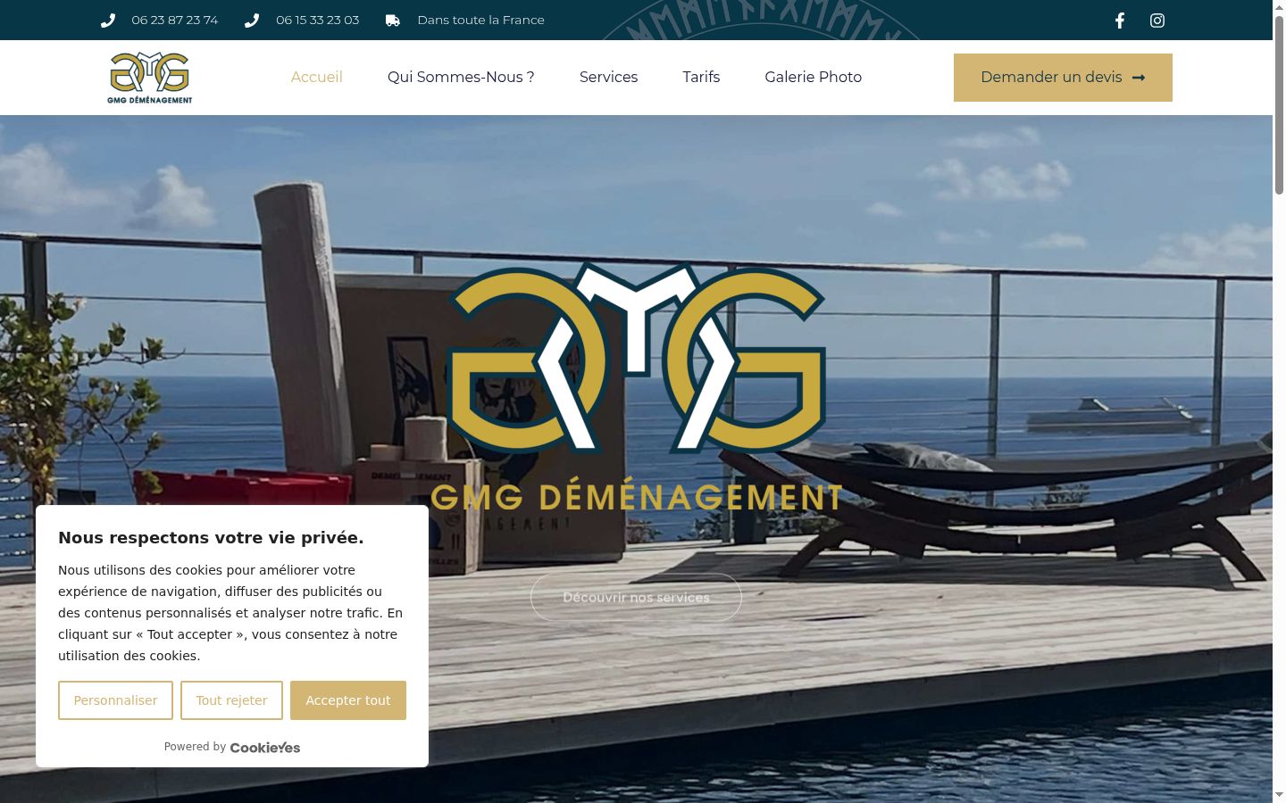 Skjermbilde av samtykkebanneret slik det vises før noen interaksjon
