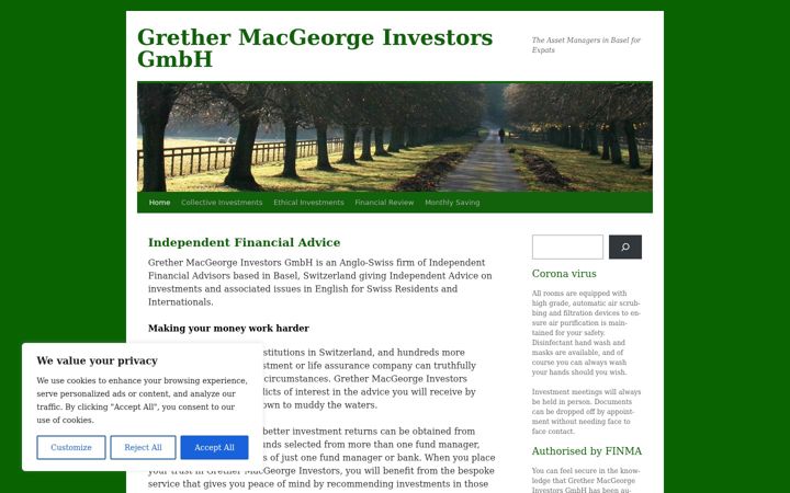 Screenshot of gmginvestors.com