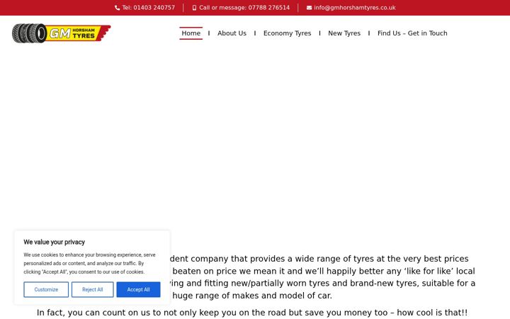 Screenshot of gmhorshamtyres.co.uk