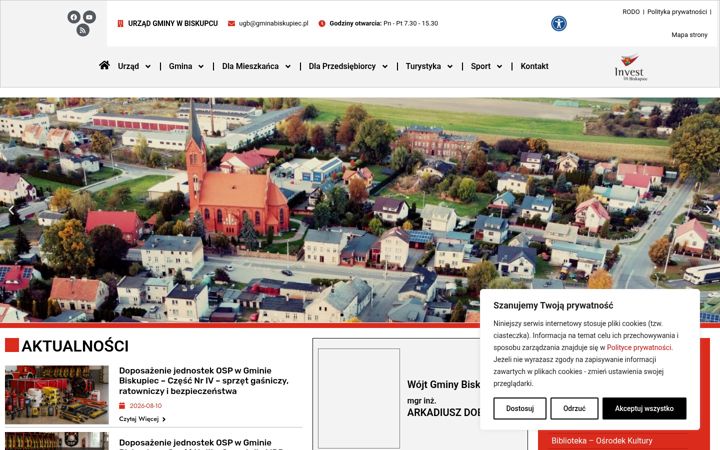 Screenshot of gminabiskupiec.pl