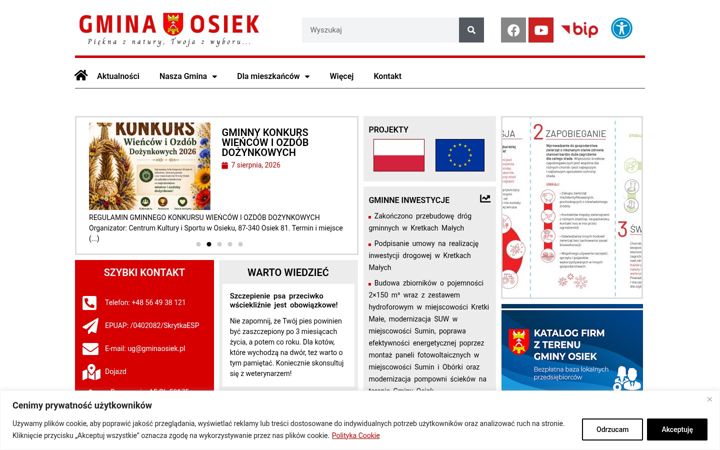 Screenshot of gminaosiek.pl