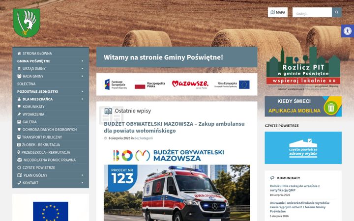 Screenshot of gminaposwietne.pl