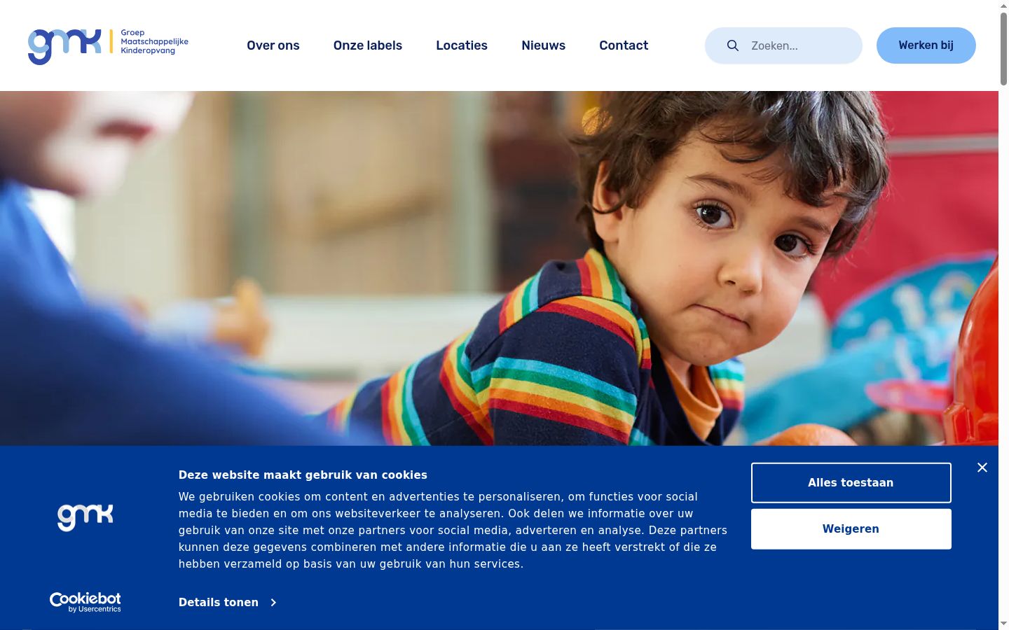 Screenshot del banner di consenso mostrato prima di qualsiasi interazione
