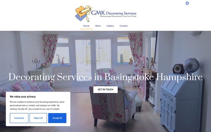 Screenshot of gmkdecorating.co.uk