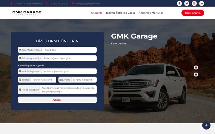 Screenshot of gmkgarage.com.tr
