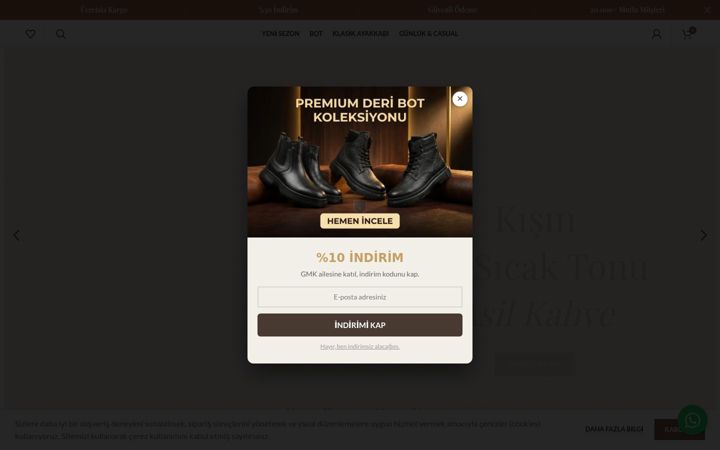 Screenshot of gmkshoes.com