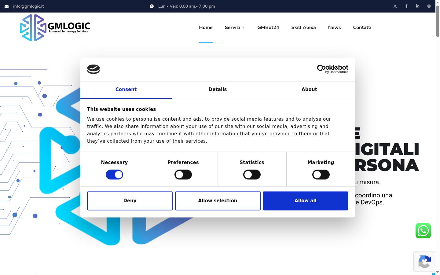 Sutikimo reklamjuostės, rodytos prieš bet kokią sąveiką, ekrano kopija