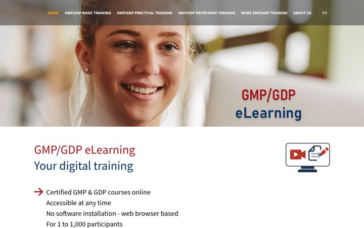 Screenshot of gmp-elearning.com