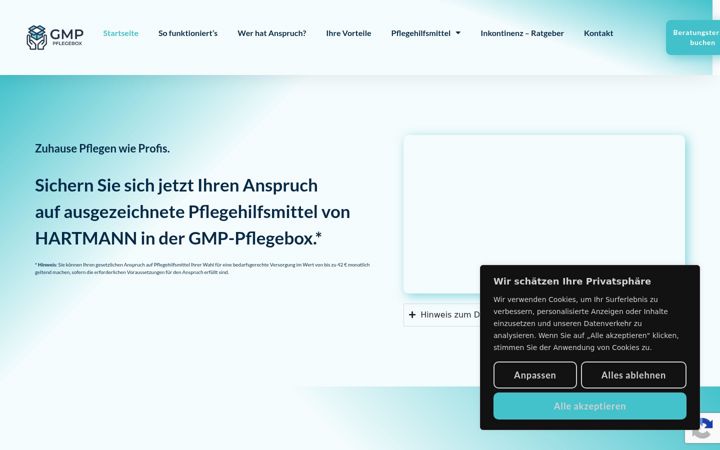 Screenshot of gmp-pflegebox.de