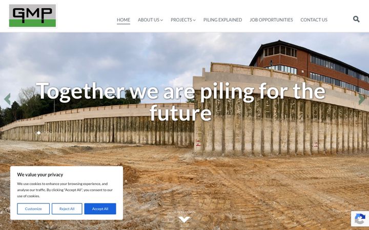 Screenshot of gmpiling.co.uk